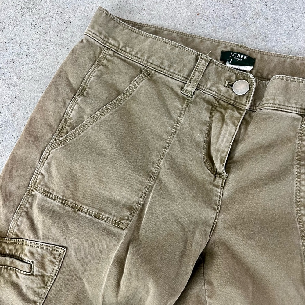 J Crew Olive Green City Fit Cargo Pants Sz 2